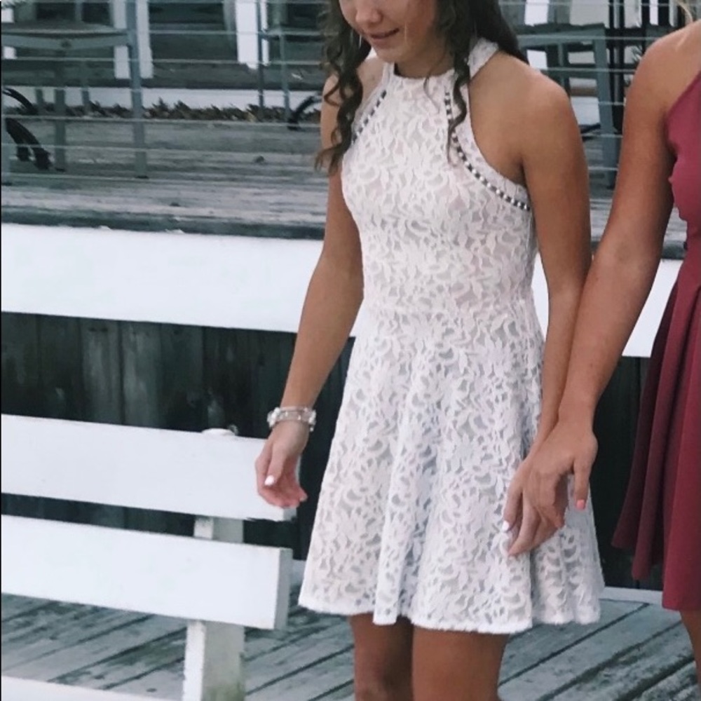 Mini floral beaded dress